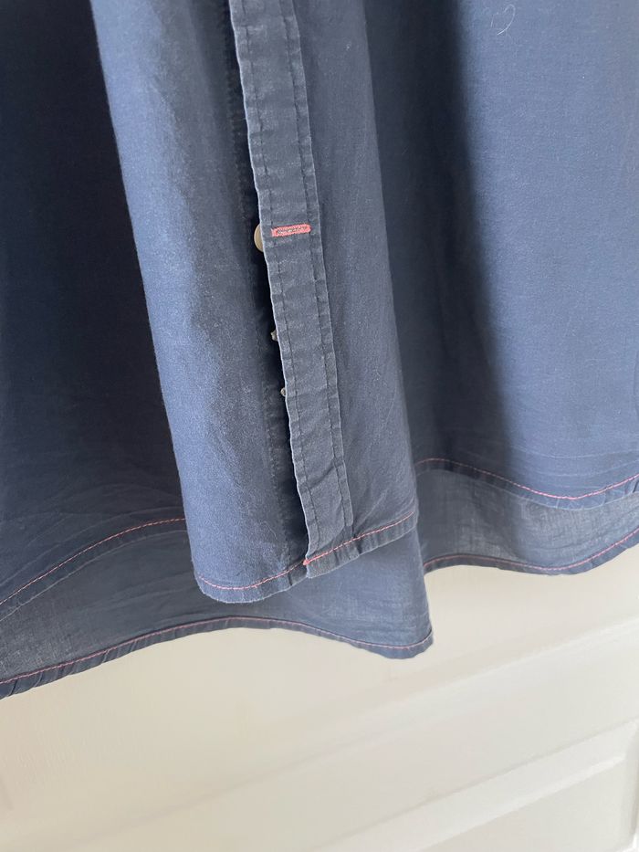 Chemise bleu marine sans col - photo numéro 2