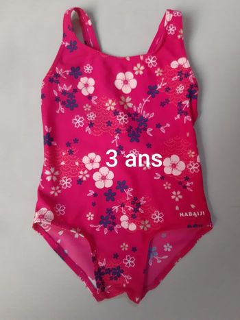 Maillot de bain fille - fleurs - Nabaiji - 3 ans