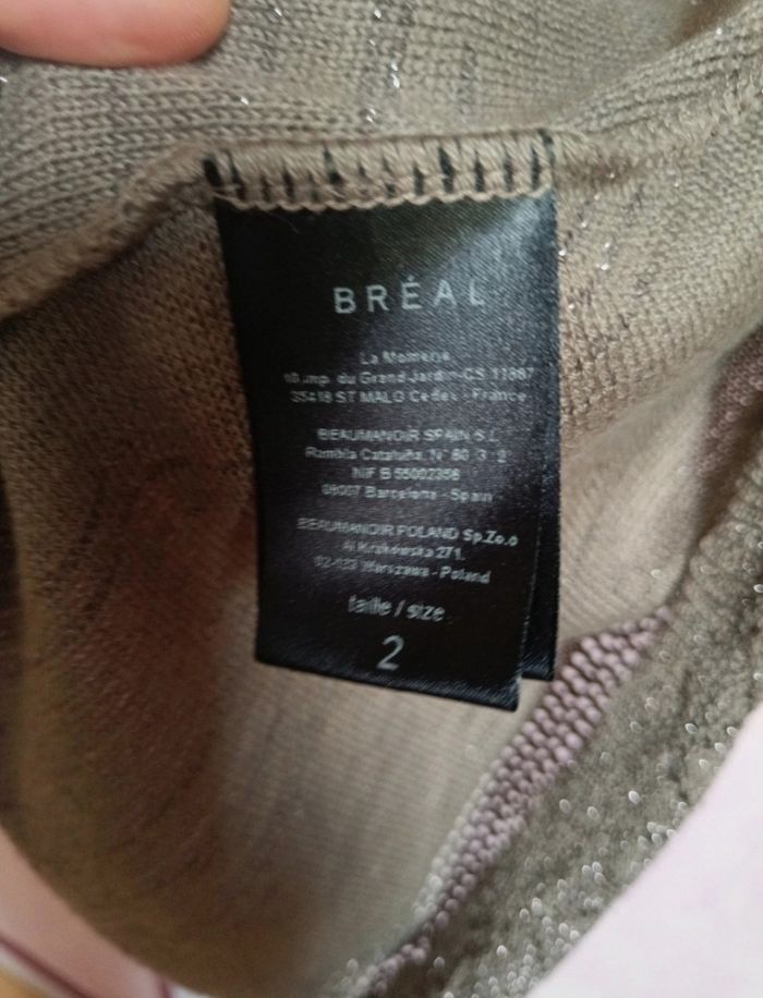 Gilet beige à strass Bréal T.2(38) long - photo numéro 10