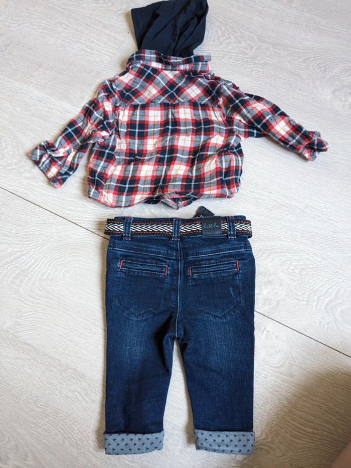 Ensemble bébé Garçon 6 mois jean et chemise - photo numéro 2