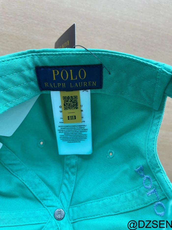 Casquet Ralph Lauren Neuve Turquoise logo brodé - photo numéro 8