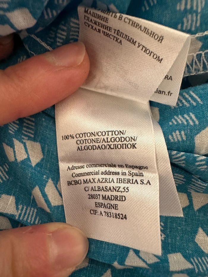 Robe Manoukian bleu courte bretelles 34/36 - photo numéro 3