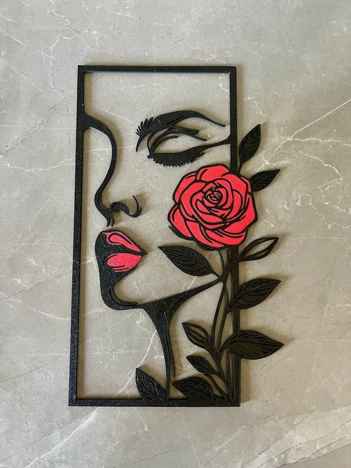 Art Mural Femme Rose