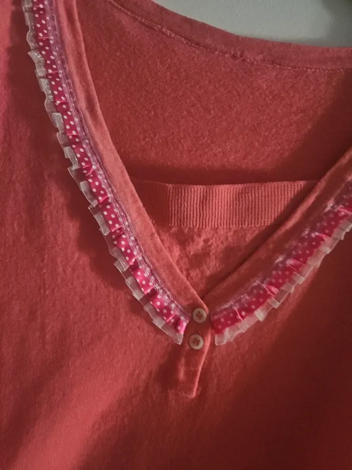 Pull rose vintage col Claudine en laine Mérinos T.38 - photo numéro 6
