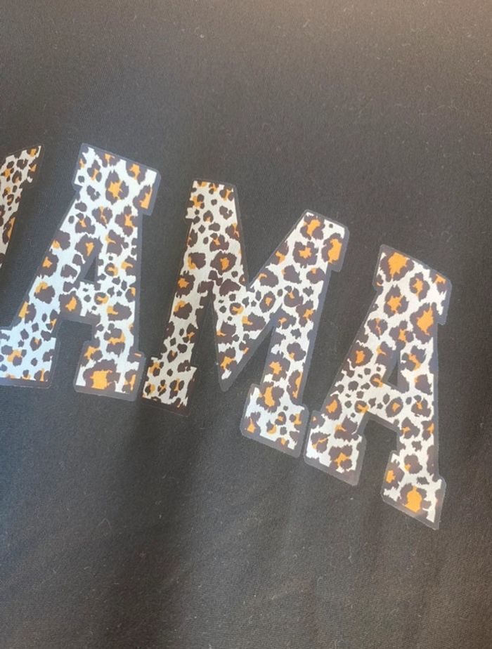 🎀 T-shirt noir "MAMA" motif léopard femme taille M neuf 🎀 - photo numéro 4