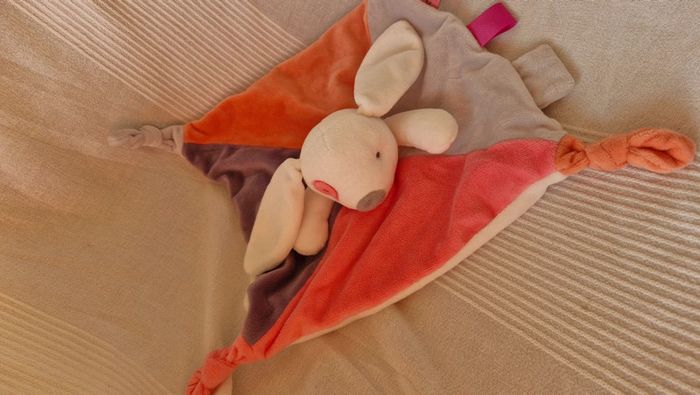 Doudou plat lapin/ chien œil rose obaibi - photo numéro 7