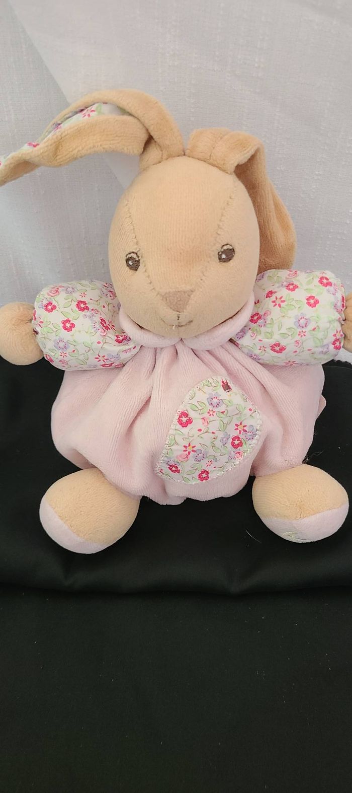 Kaloo collection Liberty doudou lapin rose vert fleur - photo numéro 3