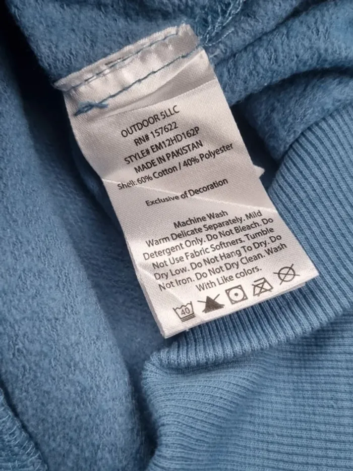 Sweat à capuche Eddie Bauer bleu – Taille M Homme (mesures en photos) - photo numéro 12