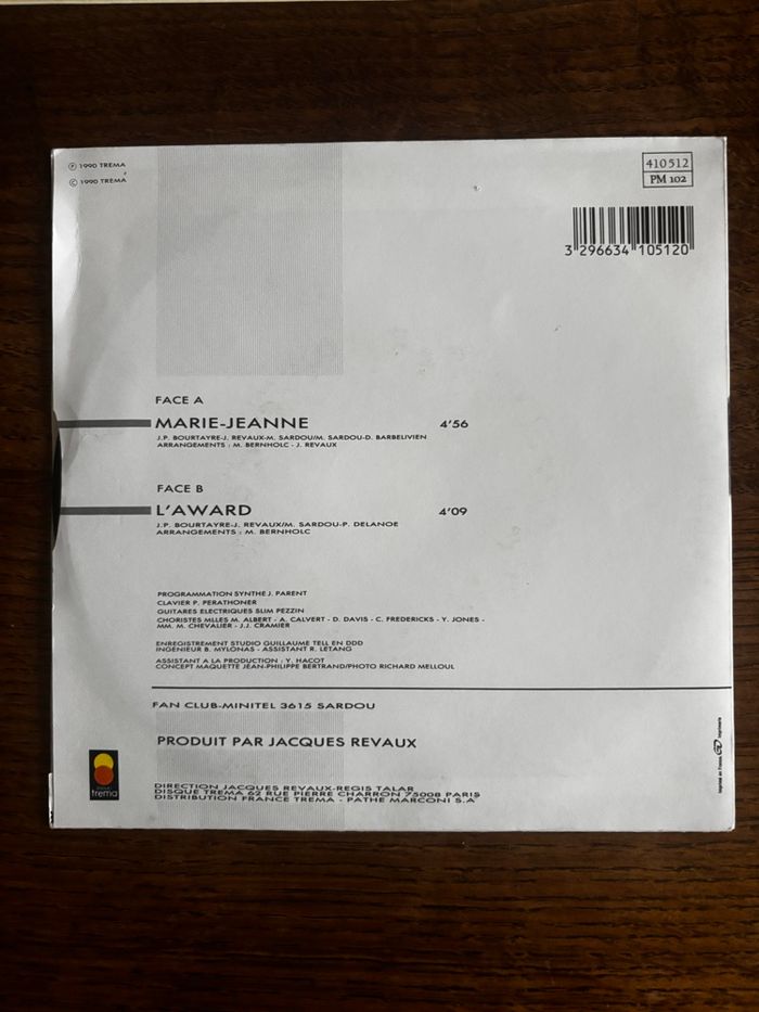 Vinyle 45 tours Mixhel Sardou Marie Jeanne - photo numéro 3