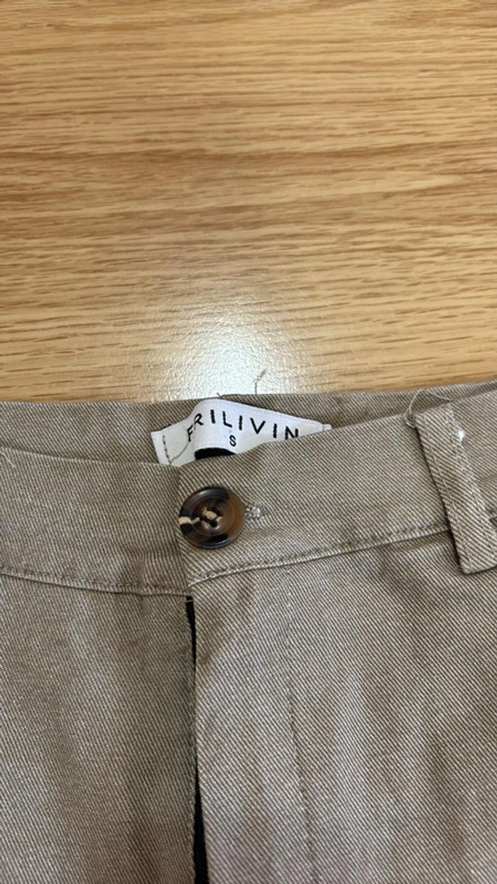 Pantalon chino Frilivin Beige Crème - photo numéro 2