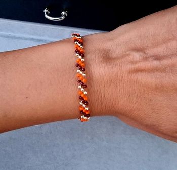 Bracelet orange doré et marron