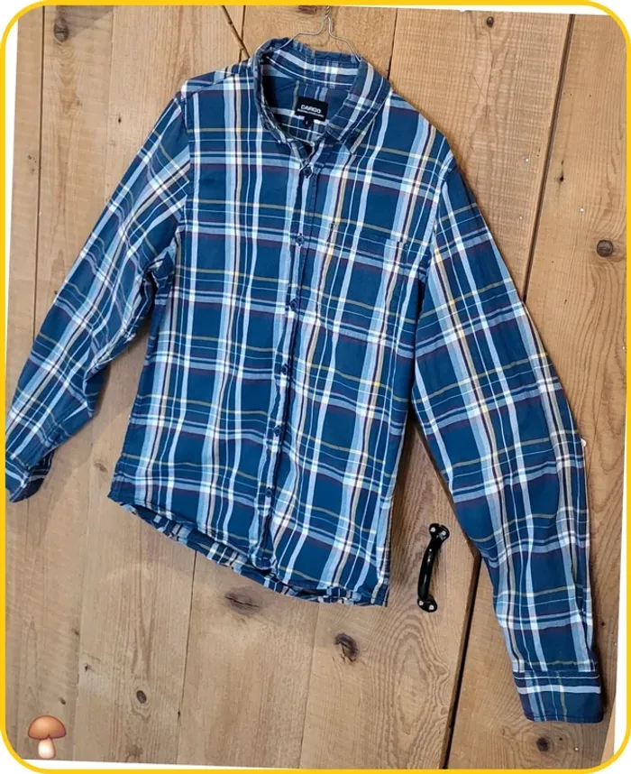 Chemise à carreaux bleu Cargo homme taille L – style casual - Très bon état - photo numéro 2