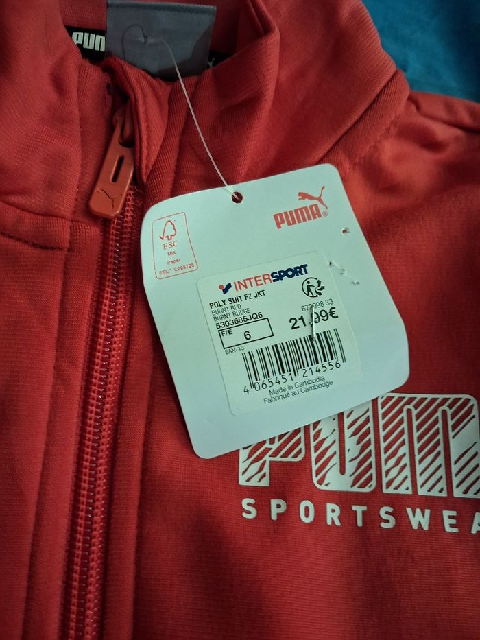 Veste gilet zippe puma 6 ans neuve - photo numéro 4