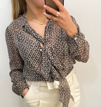 Chemise imprimée transparente