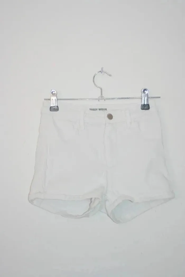 Short en jeans stretch blanc Tally Weijl, taille 32/34 ou 12 ans