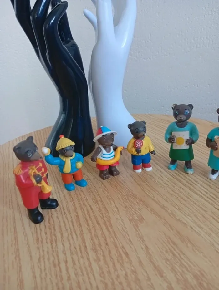 Lot figurines petit ours brun sa famille jouets enfants - photo numéro 2