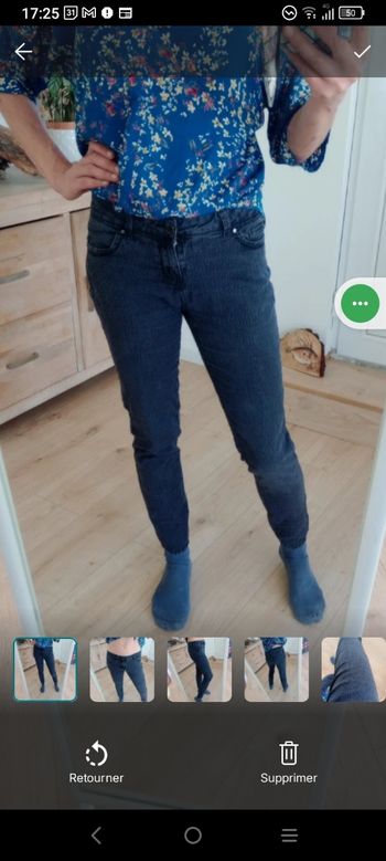 Jean femme 40 noir délavé c71