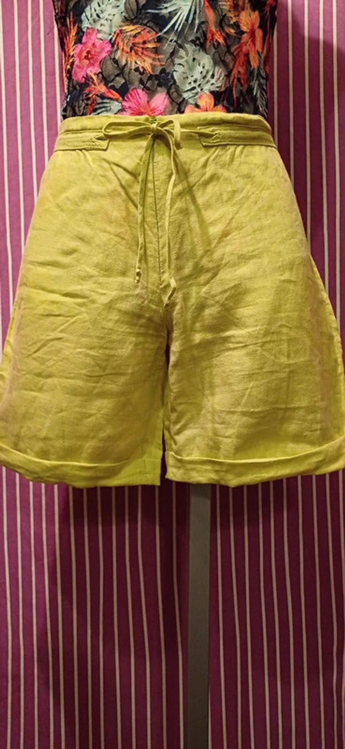 Shorts en lin taille haute 💚