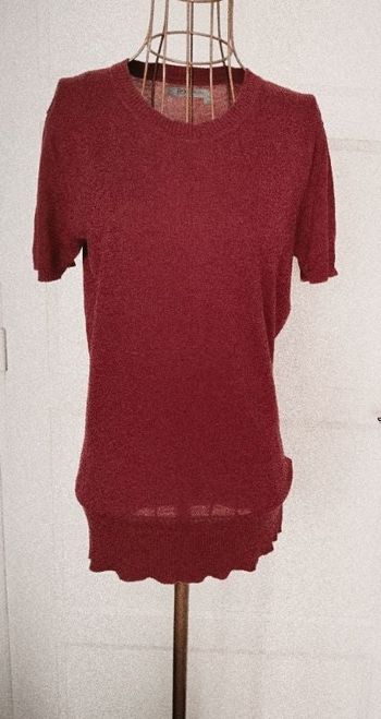Pull bordeaux en maille - Taille L - TBE