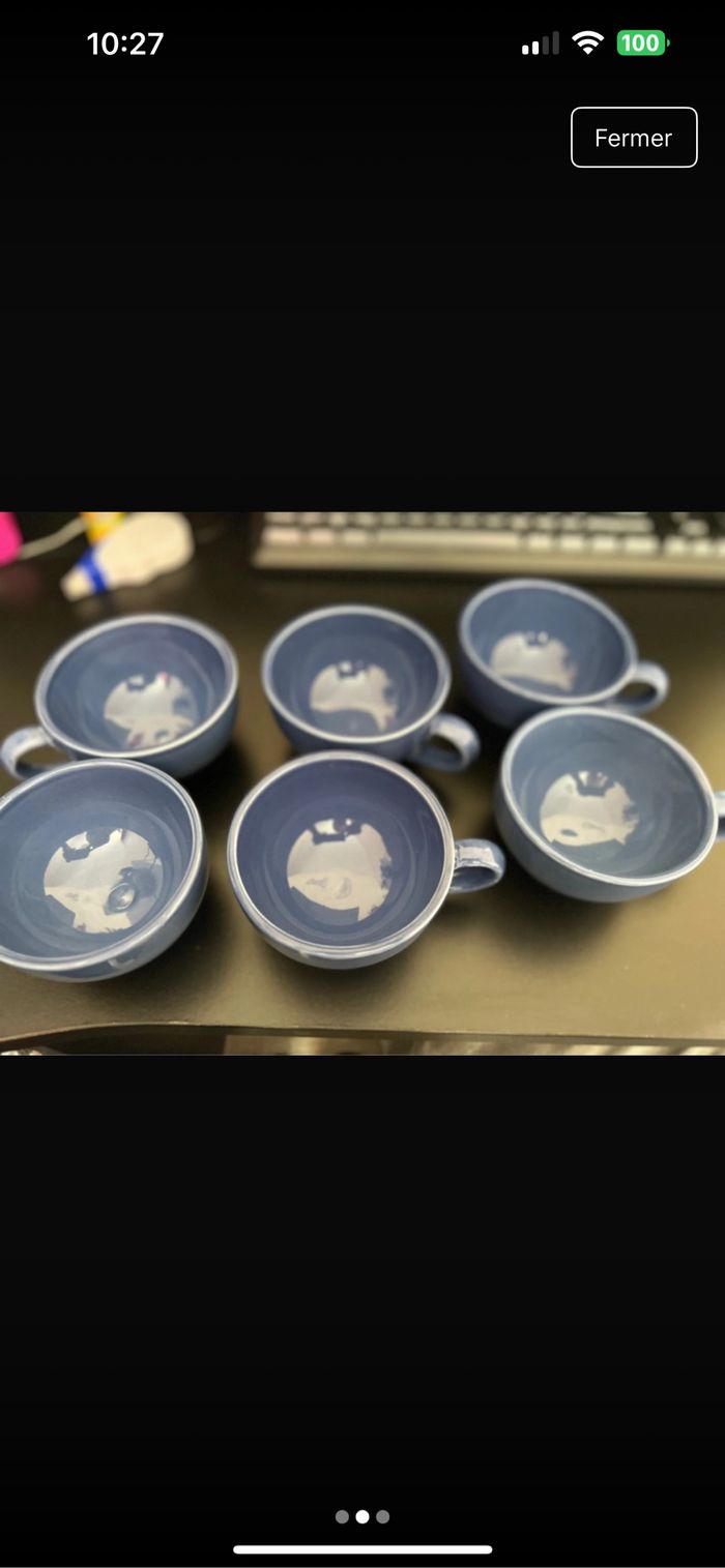 Lot de 6 tasses bleu - photo numéro 2