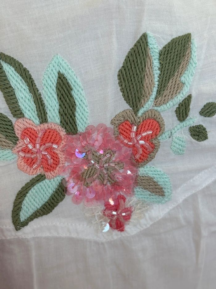 🤍 sublime chemise broderies fleurs - Sinequanone - T38 - photo numéro 10