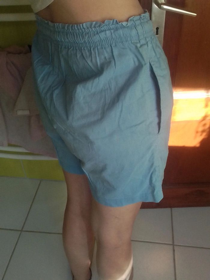 Short bermuda femme bleu ciel - photo numéro 7