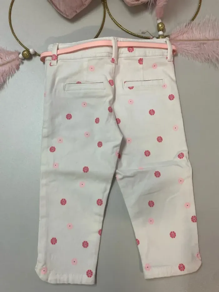 Pantalon fille - jeans - blanc - neuf - Okaïdi - Taille 4 ans - photo numéro 4