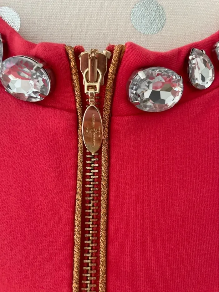 Veste /gilet Versace corail col bijoux taille M neuf - photo numéro 3