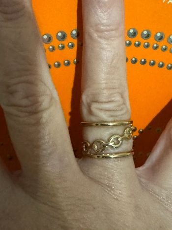 Bague large réglable maillons chaîne traversants