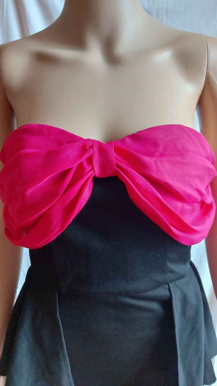 Robe noir et rose - bustier - moulante / paprika taille M - photo numéro 3