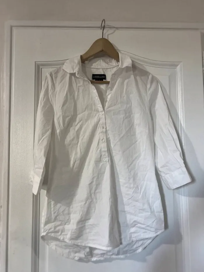 Chemise basique blanche en coton chic parisienne pour le travail ou casual - taille 38 - neuve - photo numéro 2