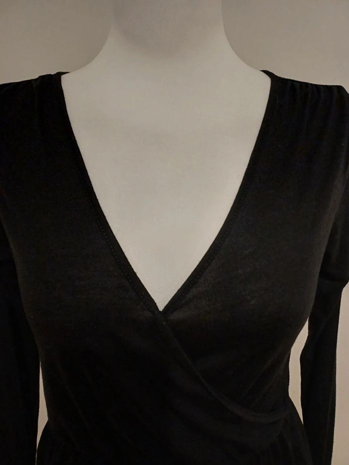 Blouse noire chic cache-coeur légère Bik Bok taille S 36 - photo numéro 3