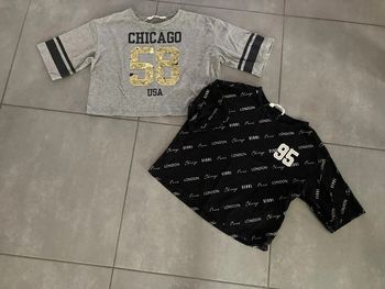 Lot tee shirt vêtement crop top garde robe 10 ans fille