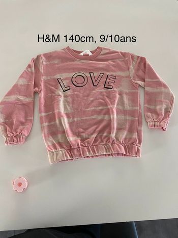 Pull rose dégradé love 10 ans