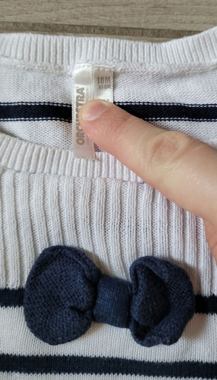 Ensemble pull marinière et jeans taille 18 mois - photo numéro 3