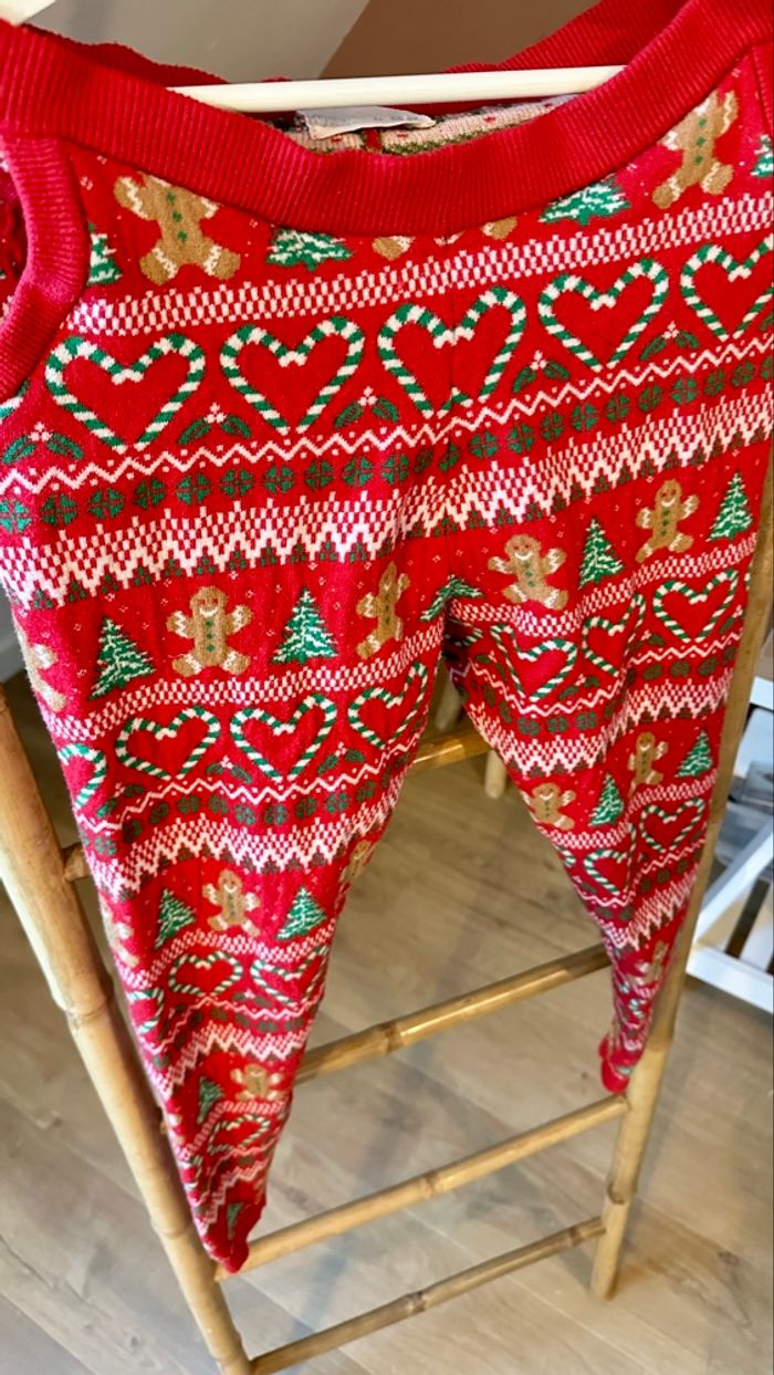 💜 Pantalon pyjama chaud rouge motif Noël Primark taille M 💜 - photo numéro 3