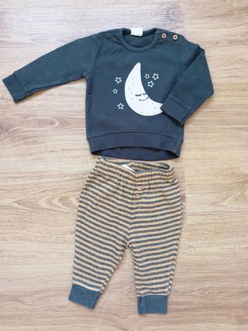 Ensemble 3 mois gris moutarde