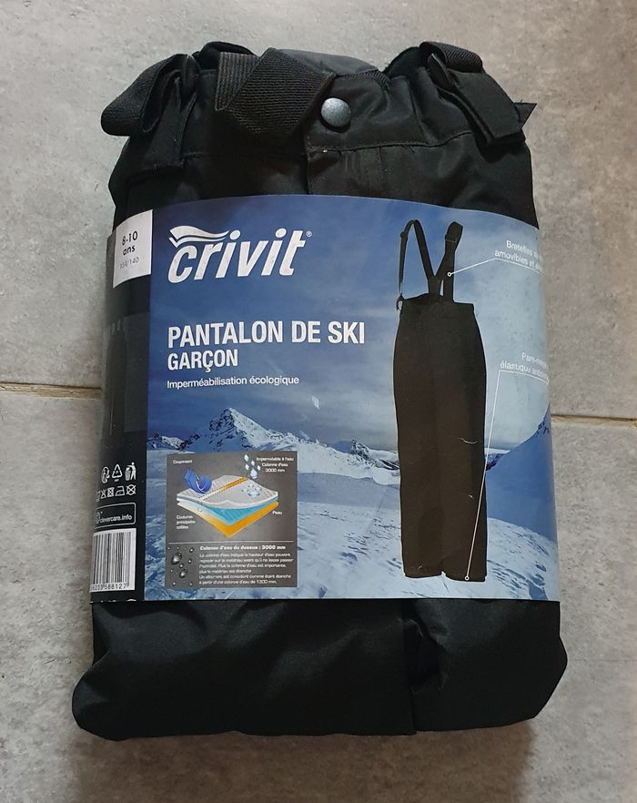 pantalon de ski garçon 8/10 ans noir neuf