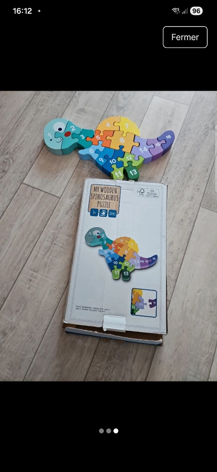 Puzzle bois dinosaure - photo numéro 3