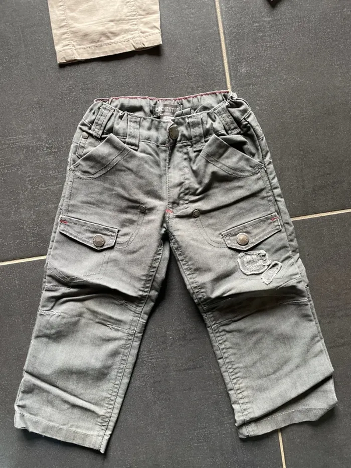 Lot 4 pantalons gris kaki beige bleu - photo numéro 9