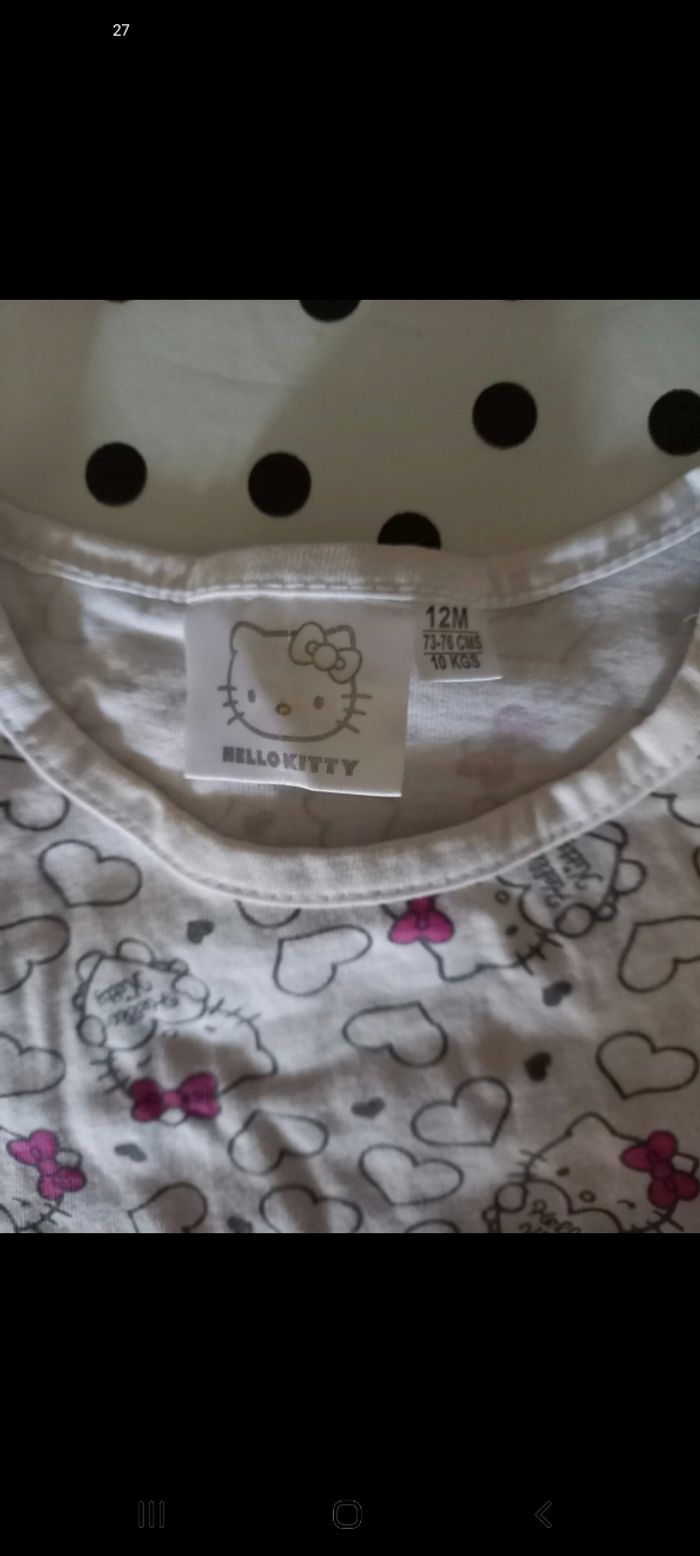 T-shirt fille Hello Kitty 12 mois - photo numéro 2