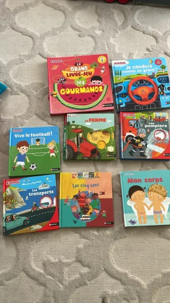 Lot de 9 livres Kididoc Nathan – livres interactifs enfants