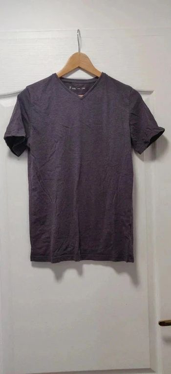 T-shirt mc bleu gris col v Gémo 14 ans