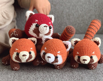 🦝 Peluche panda roux fait main au crochet