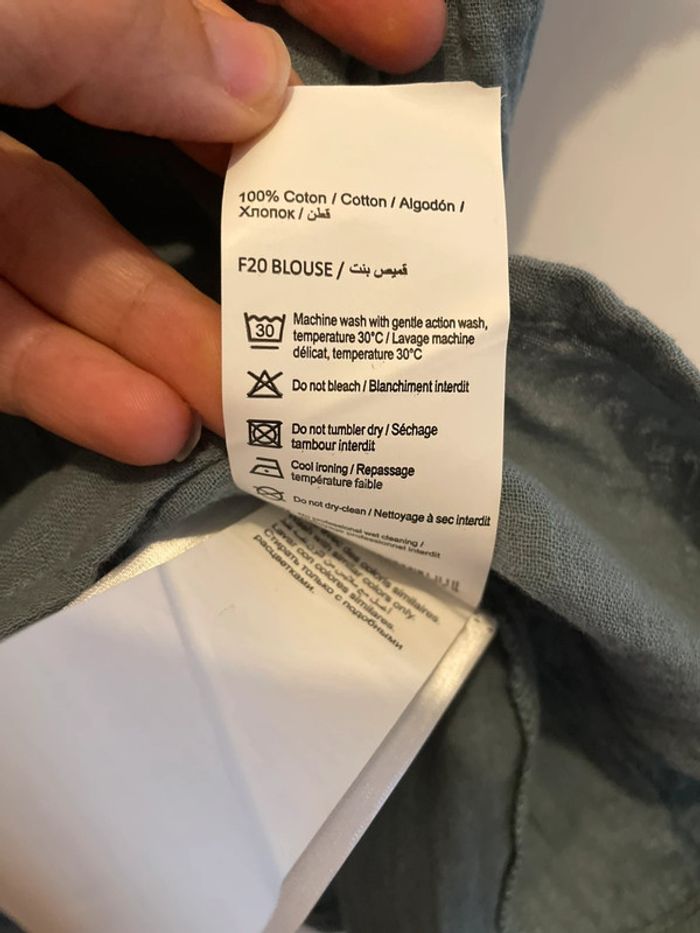 Blouse bleue grise neuve taille S camaïeu - photo numéro 5