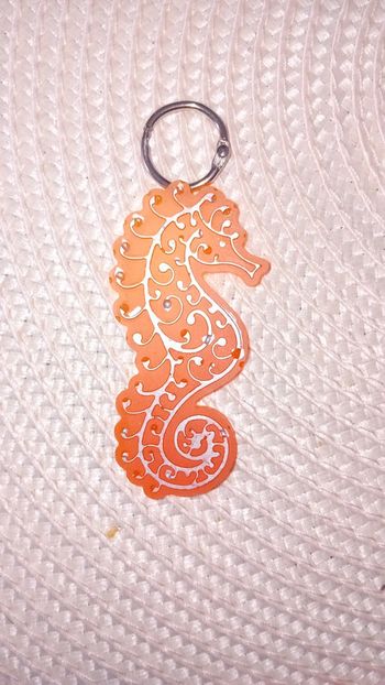 Porte-clé hypocampe résine epoxy