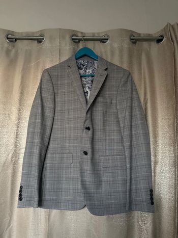 Blazer homme à carreaux gris – Taille 48 – Yves Enzo – Neuf