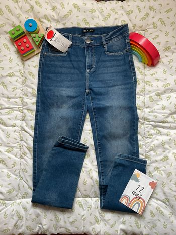 jean slim bleu taille réglable 11/12 ans tex neuf