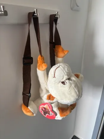 Sac à dos singe blanc cassé neuf