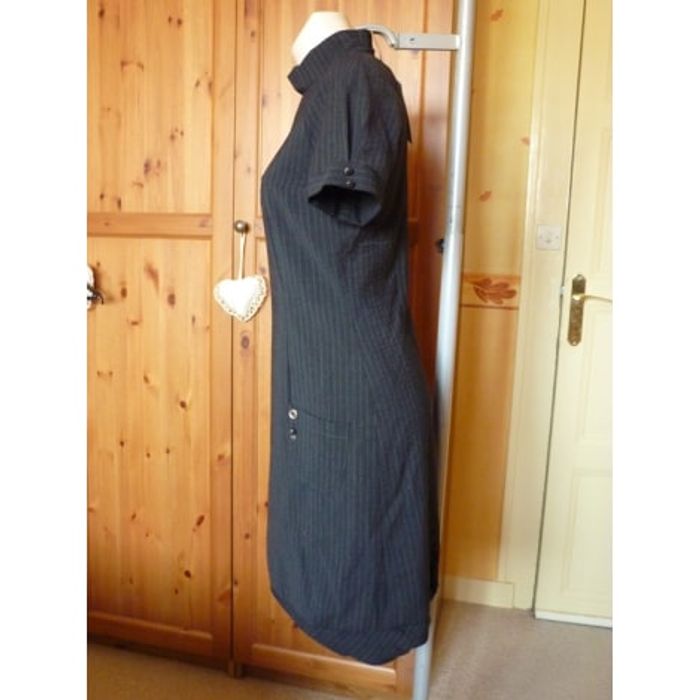 COCO MENTHE - Robe rayée anthracite/gris T2 - photo numéro 8